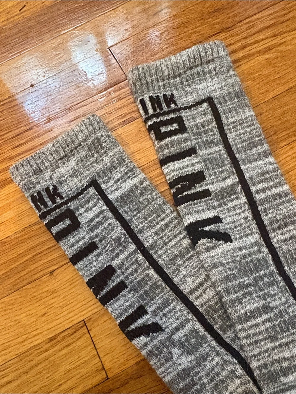 PINK Victoria's Secret Gray and Black Athletic long socks